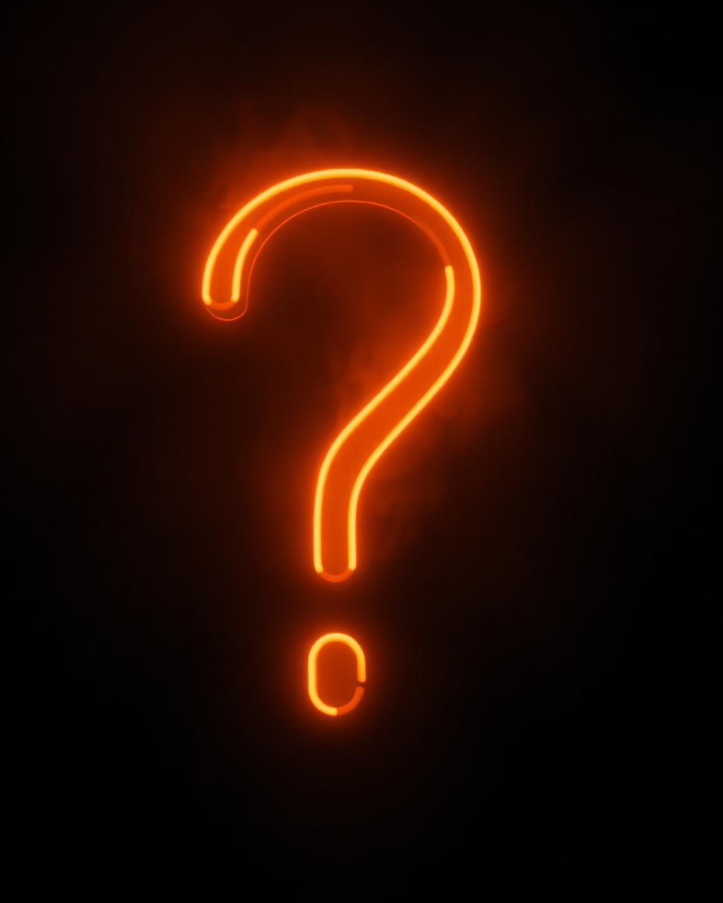 Glowing question mark in haze